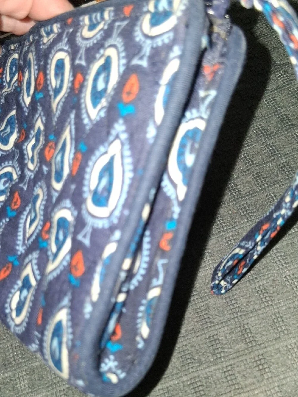 Vera Bradley Navy Quilted Wristlet with Teardrop Motif - Picture 3 of 6